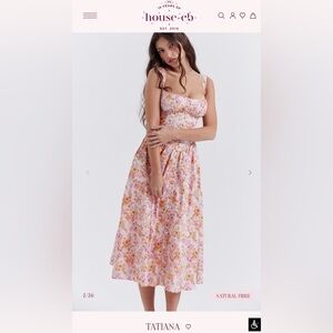 House of CB Floral Pink and Orange Maxi Dress